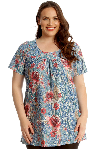 Artsy Floral Print Smock Top