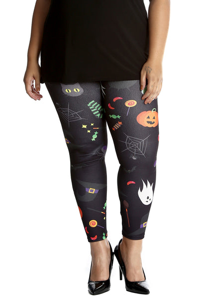 7175 Halloween Trick or Treat Print Leggings