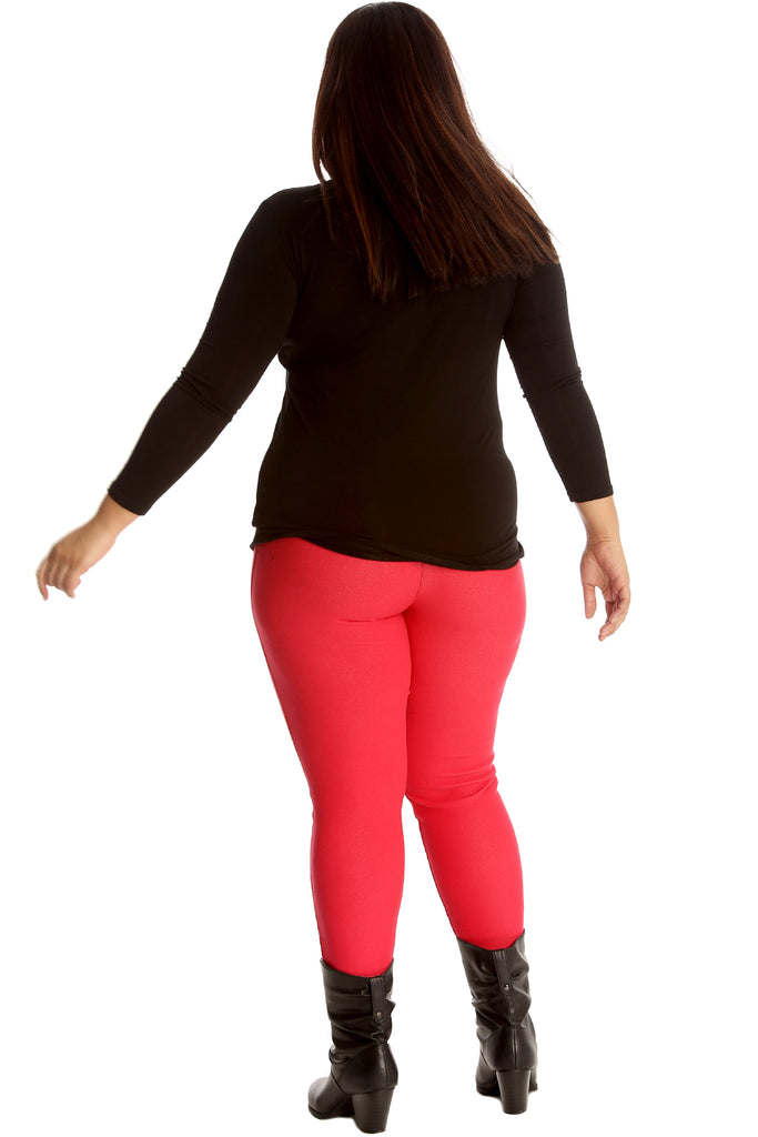Northern Miles Solid Red Jeggings for Women