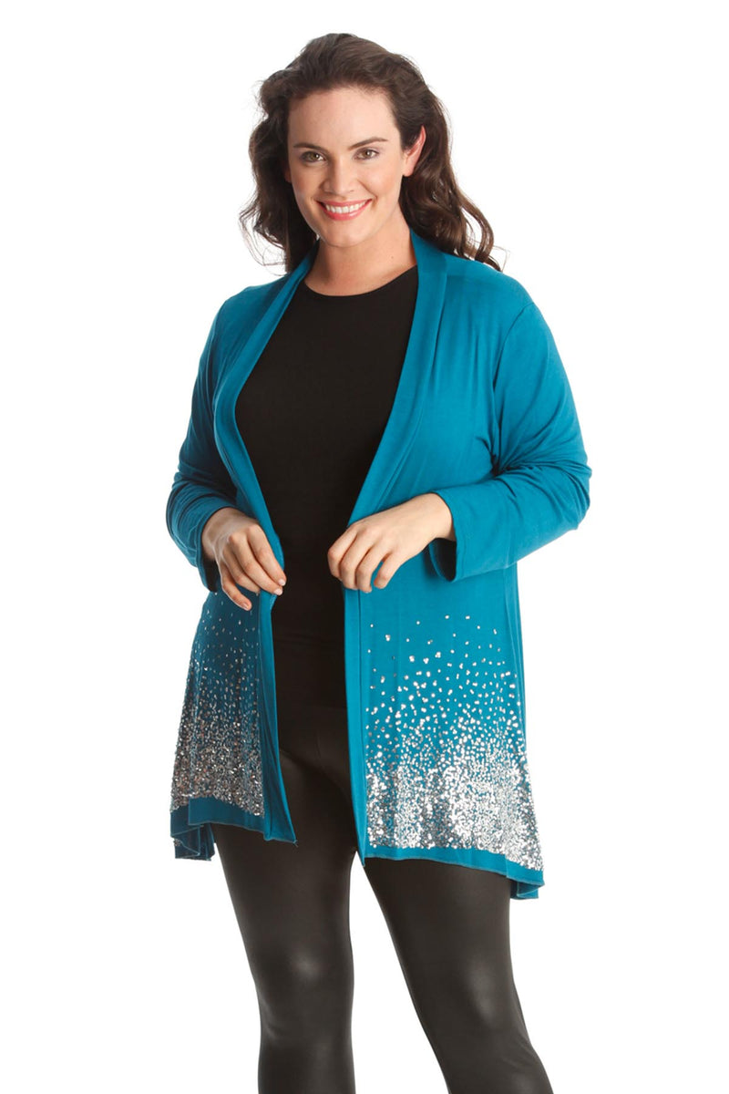 Plus size 2024 glitter cardigan