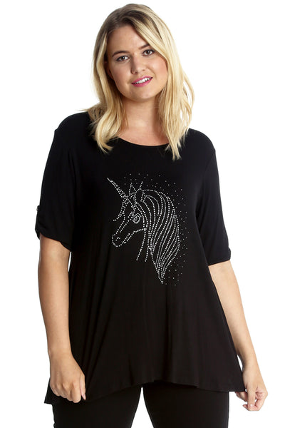1472 Unicorn Stud 2 Button Top