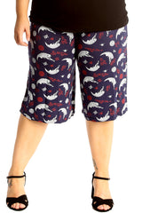 6138 Birds Oriental Print Culottes