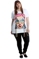 1530 Graphic Print Applique T-Shirt